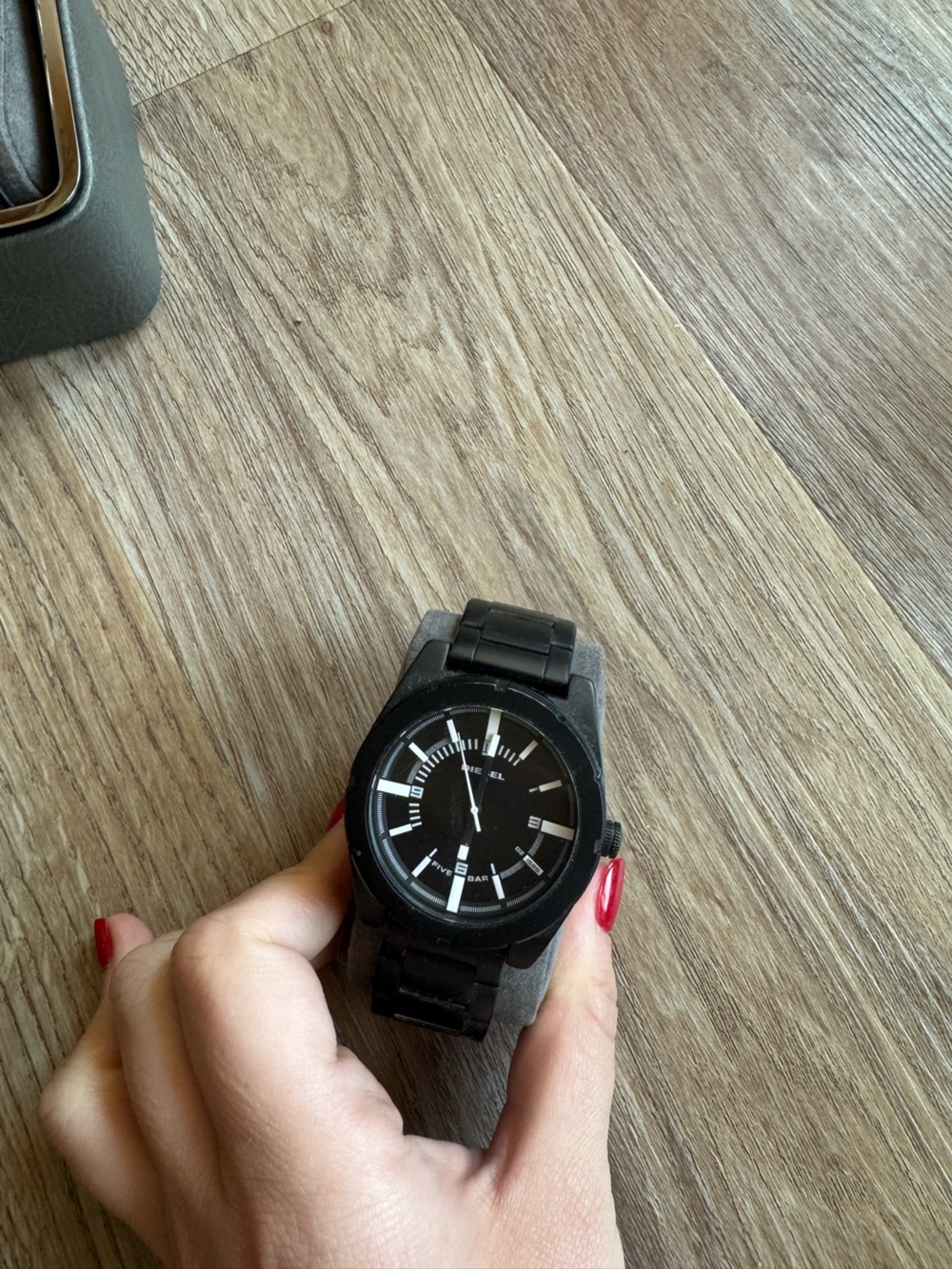 Diesel Black Men's Watch with Silver Accents